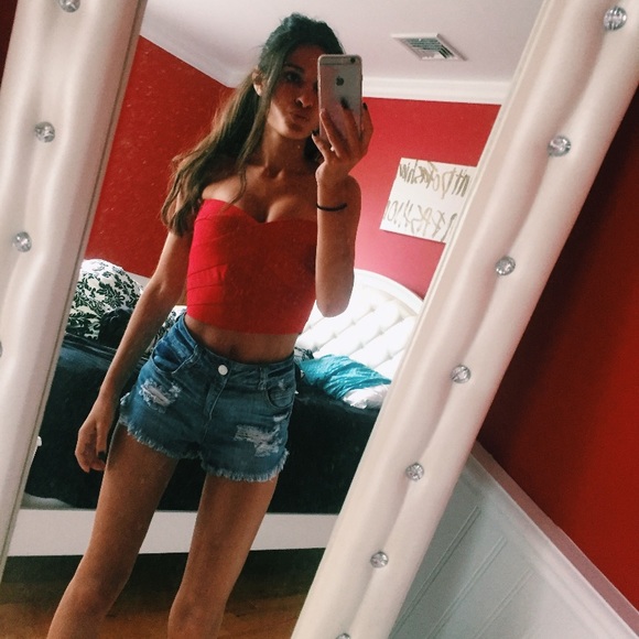 Tobi Tops - Red corset crop top Tobi Tops - Red corset crop top
